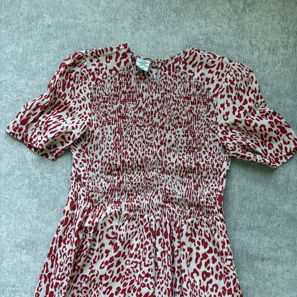 Baum und Pferdgarten Smocked Red White Midi Dress - Picture 2 of 5